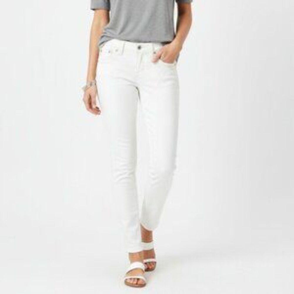 Miss Me White Mid Rise Skinny Embellished Pocket Jeans 28
